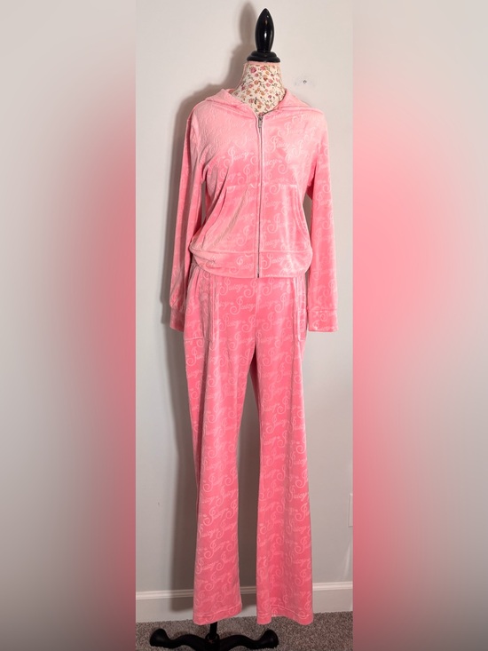 Juicy Couture Sweaters - Juicy Couture Pink Velour Tracksuit Set Y2K Barbiecore Large